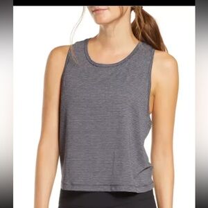 Womenโs Zella Work For It Racerback Striped Tank